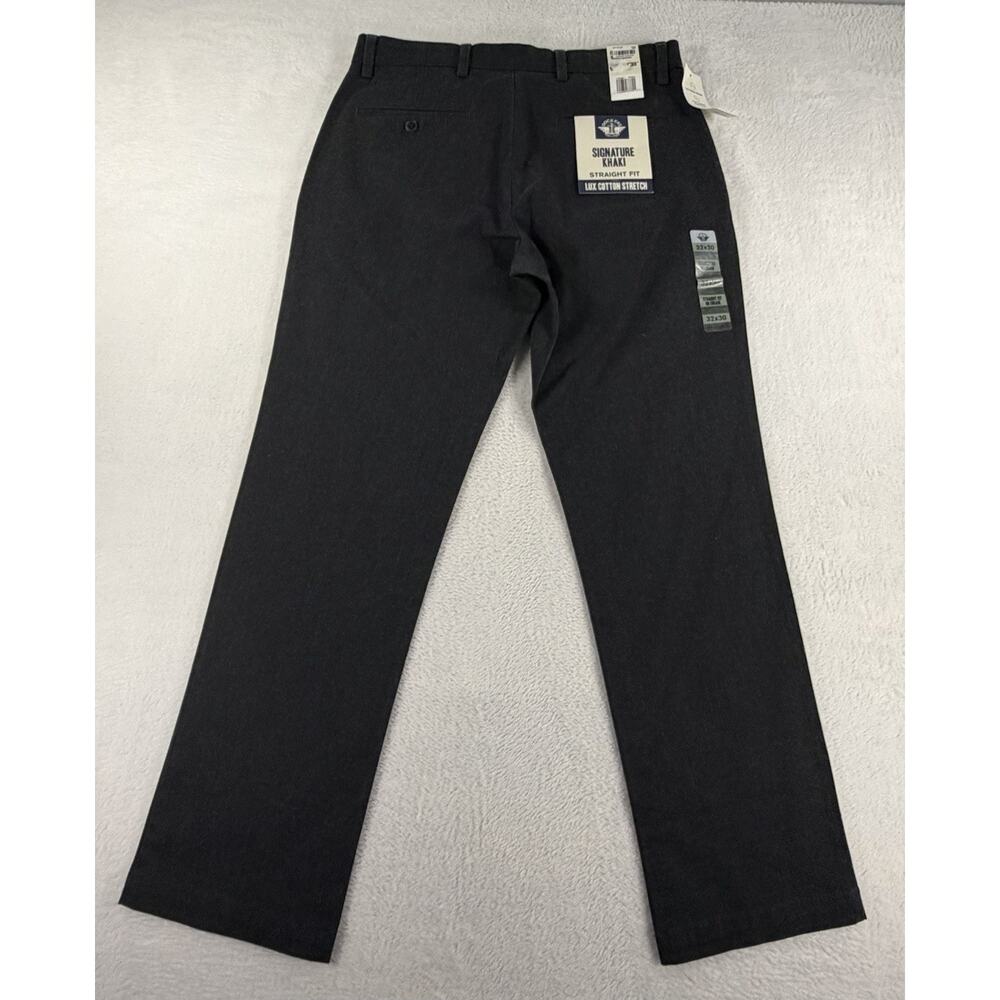 Dockers Mens Signature Khaki Straight Fit Lux Cotton Stretch Pants Grey 32x30 - Picture 2 of 6